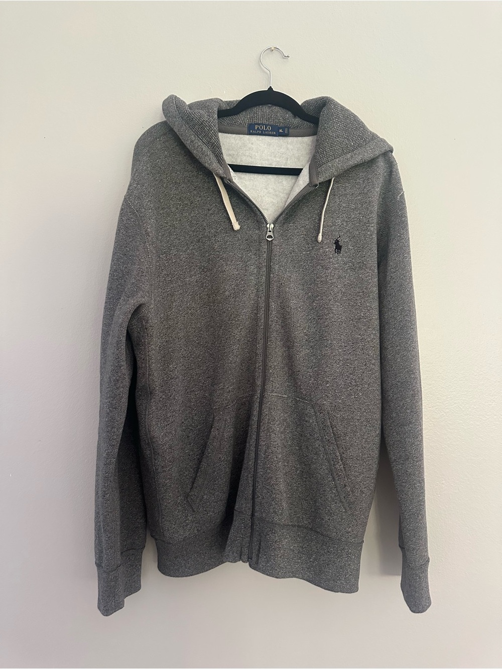 Ralph Lauren Men's Gray Full-Zip Hooded Sweater